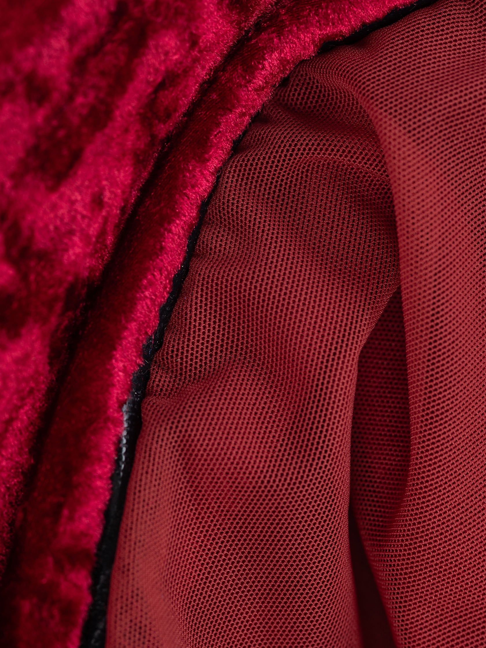 Top a fascia da pole dance in velluto rosso, stile lusso