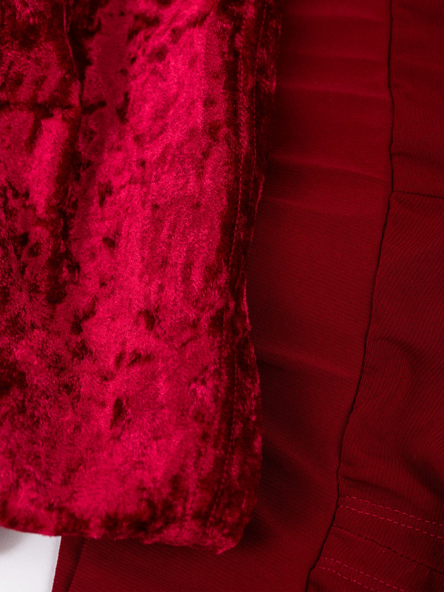 Top a fascia da pole dance in velluto rosso, stile lusso