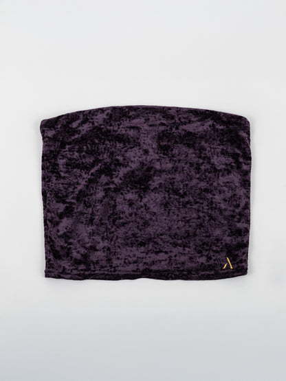 Top a fascia da pole dance in velluto viola, stile lusso