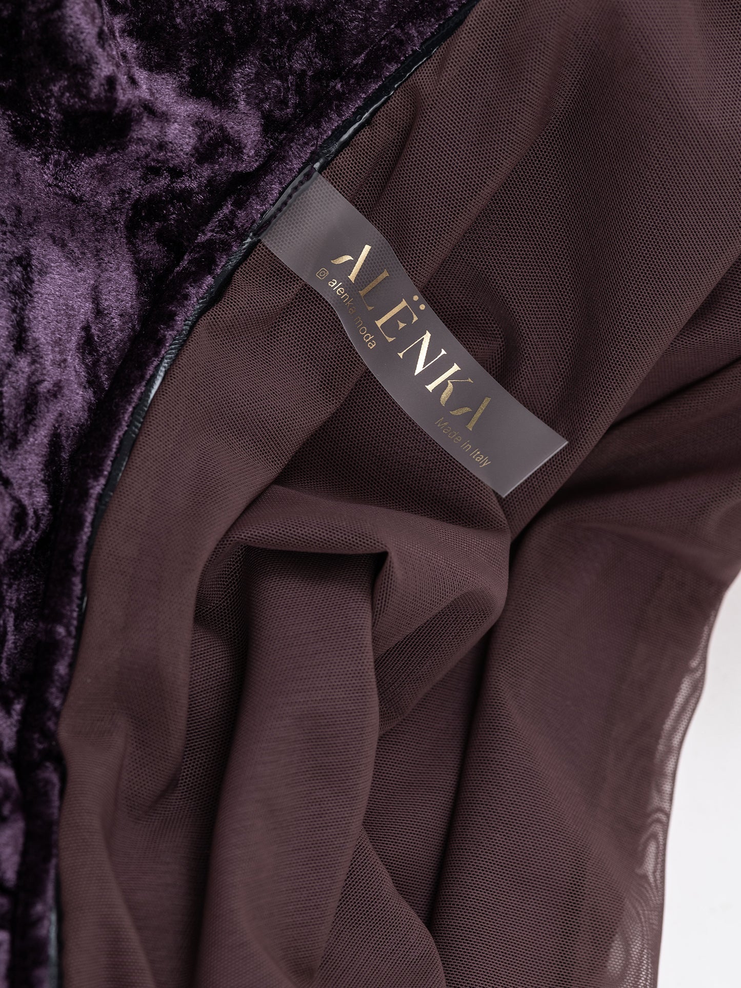 Top a fascia da pole dance in velluto viola, stile lusso