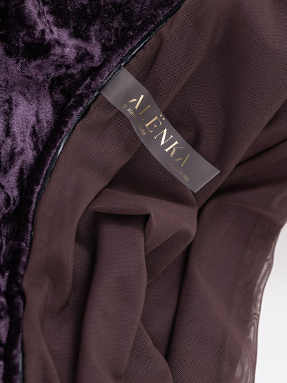 Top a fascia da pole dance in velluto viola, stile lusso