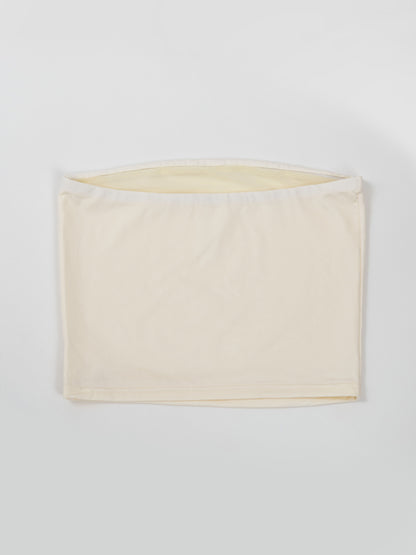 Top senza spalline da pole dance color bianco 