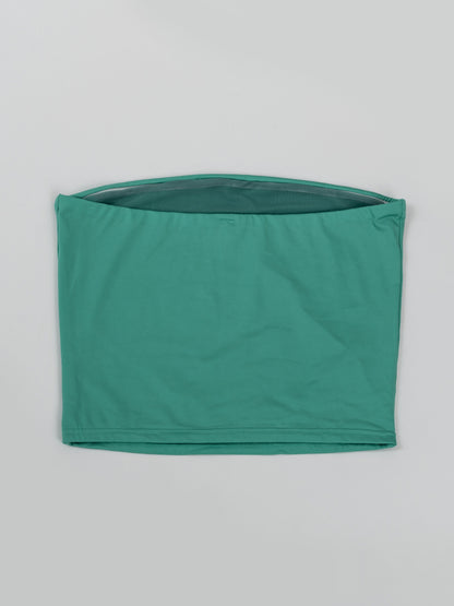 Top senza spalline da pole dance color verde 