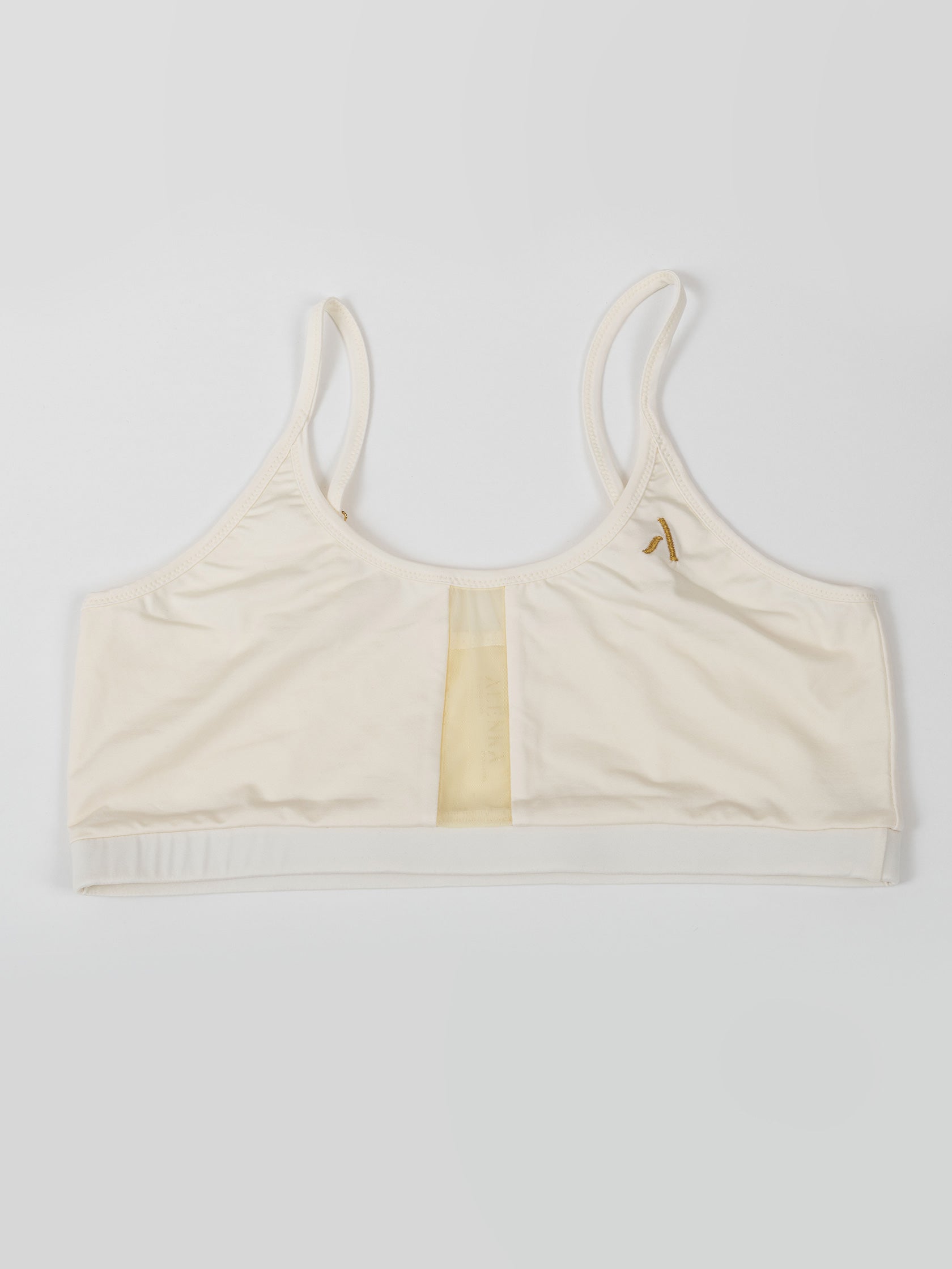 Top da pole dance bianco con inserti in rete