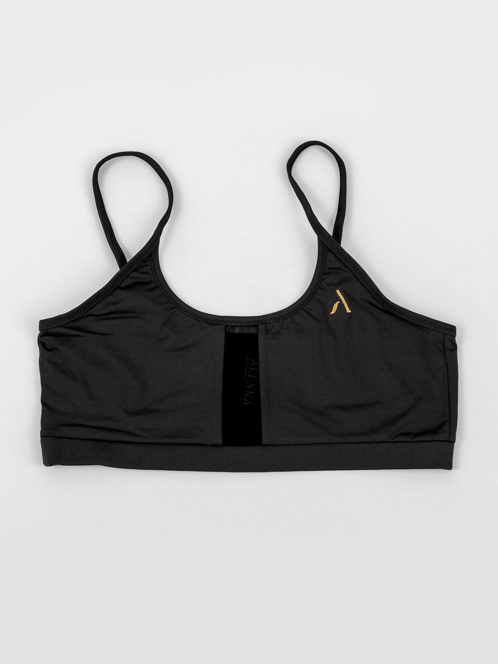 Top da pole dance nero con inserti in rete