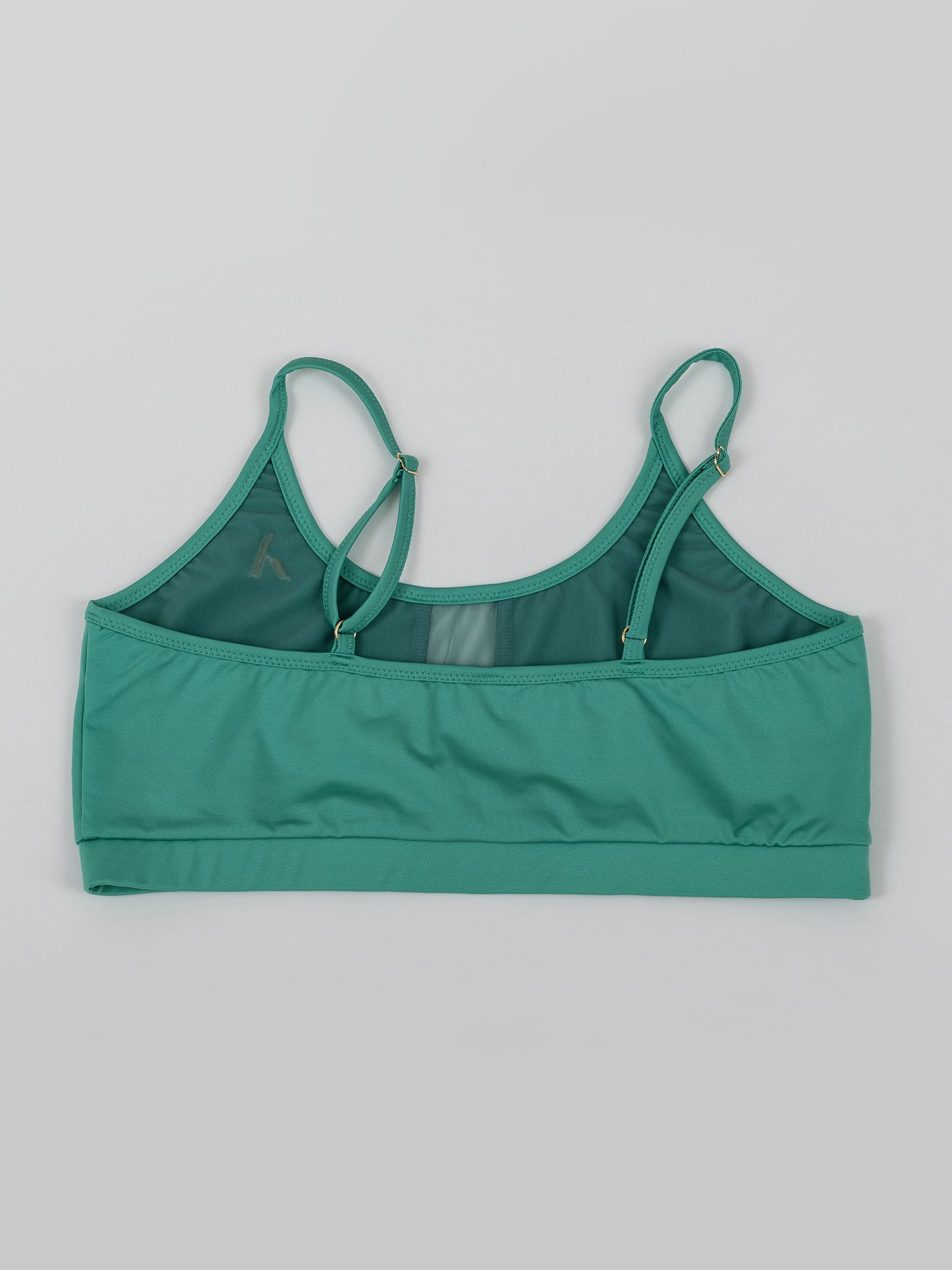 Top da pole dance verde con inserti in rete