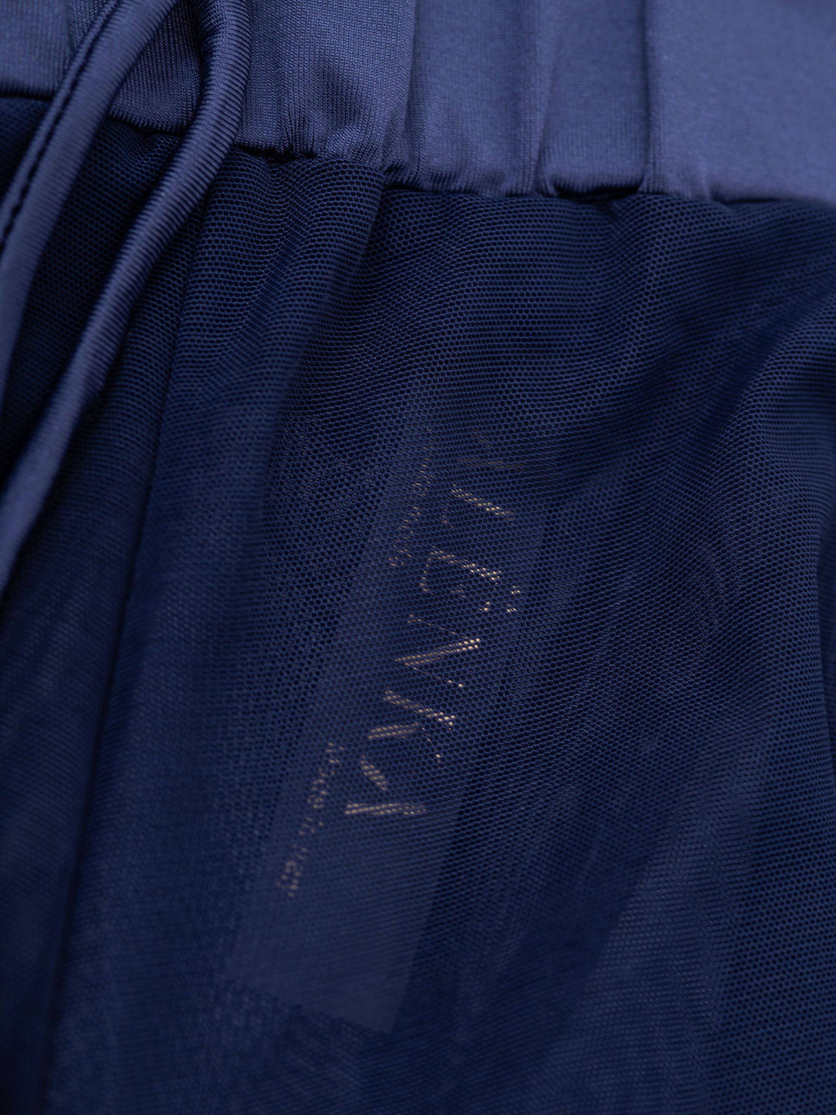 Pantaloni culotte da pole dance color blu in tulle mesh