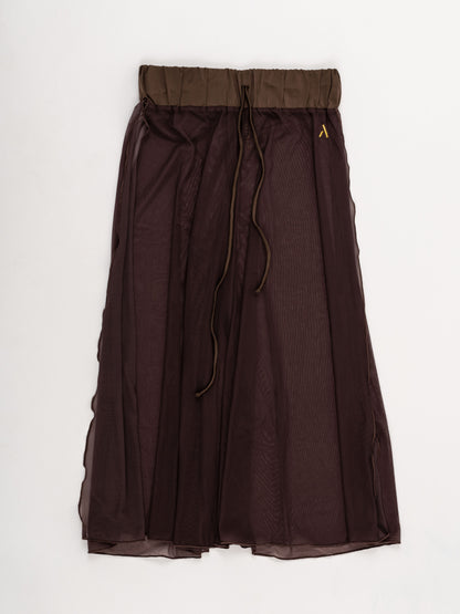 Pantaloni culotte da pole dance color morrone in tulle mesh