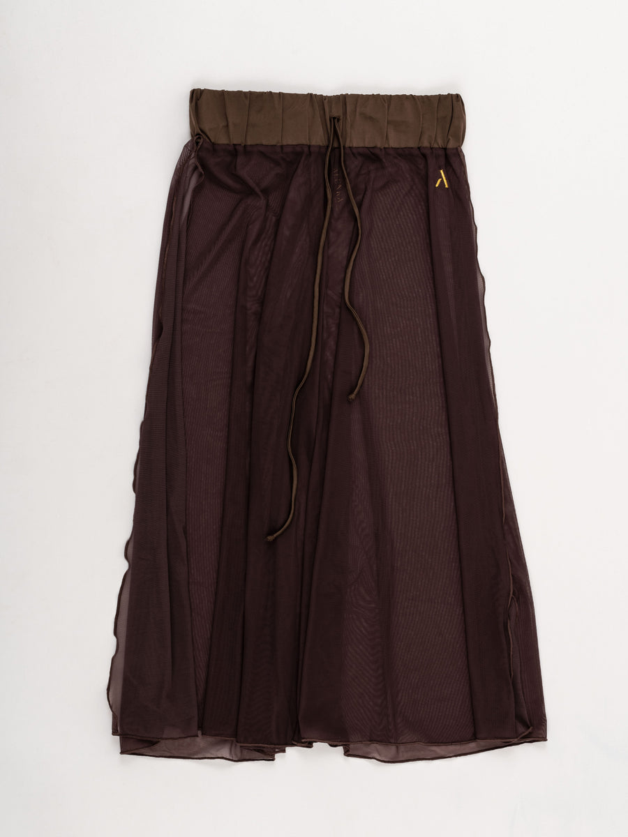 Pantaloni culotte da pole dance color morrone in tulle mesh