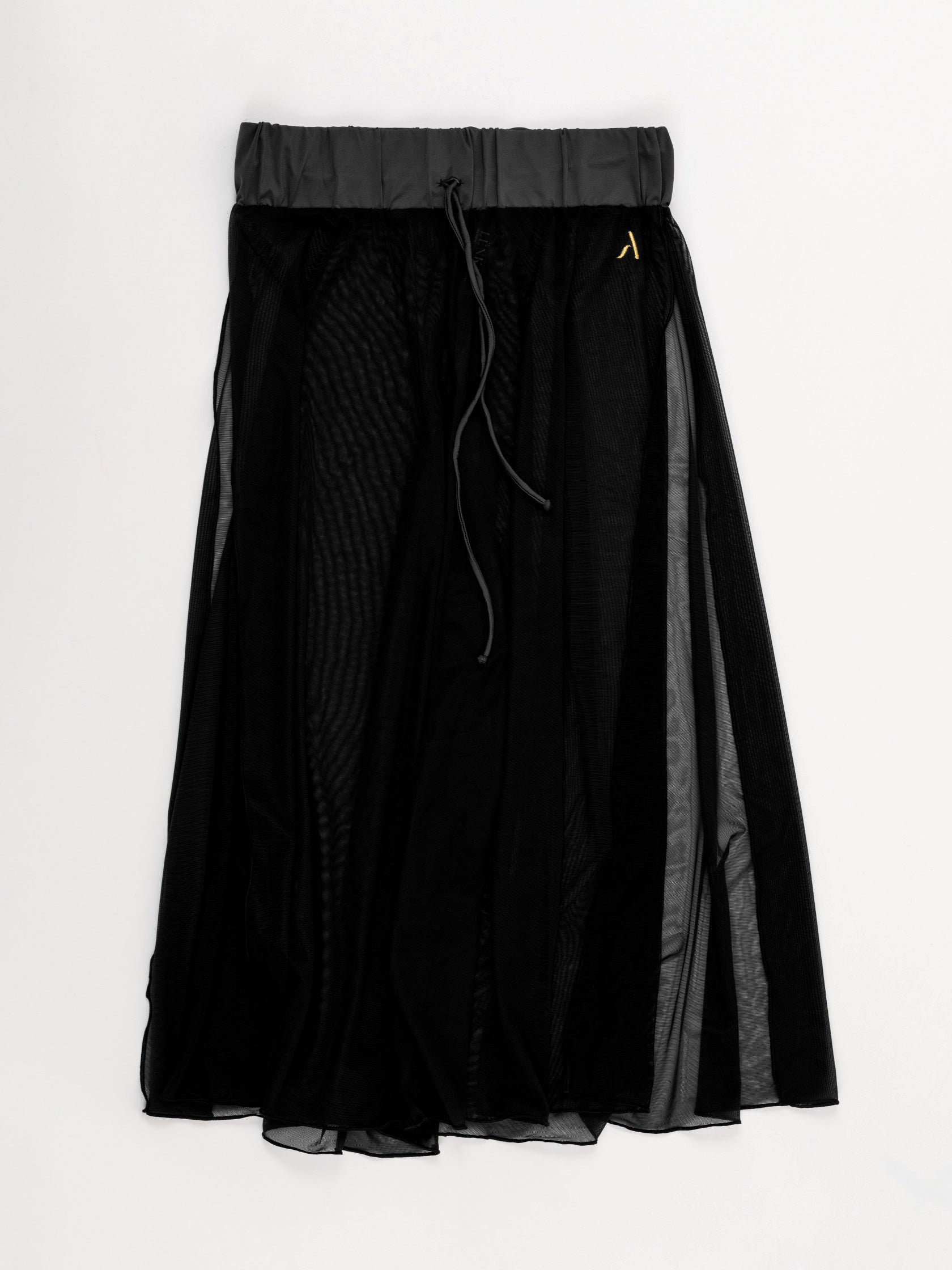 Pantaloni culotte da pole dance nero in tulle mesh